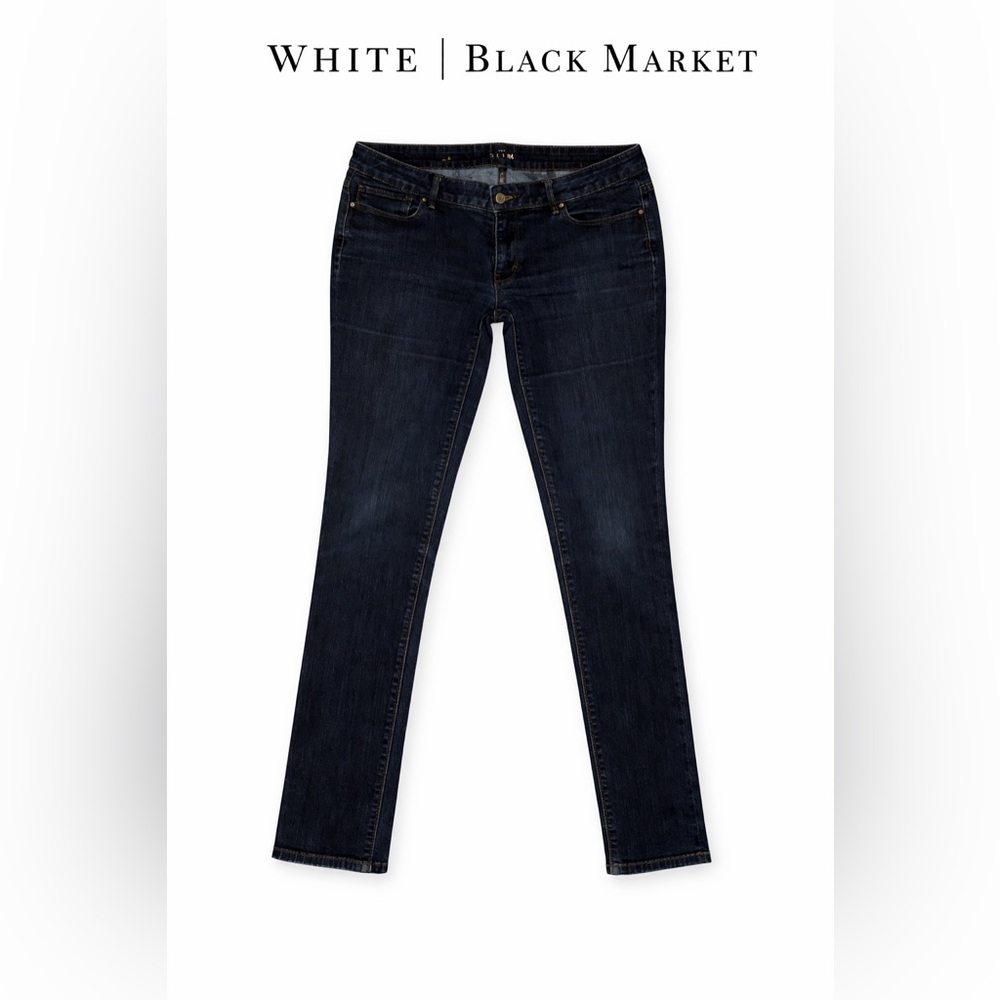 White House Black Market Slim Jeans Size 8 Dark Wash Stretched
